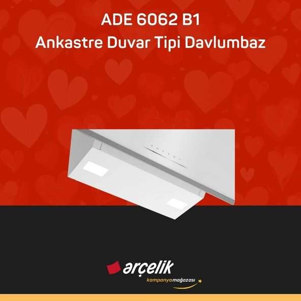 ARÇELİK ADE 6062 B1 Ankastre Duvar Tipi Davlumbaz - Resim 3