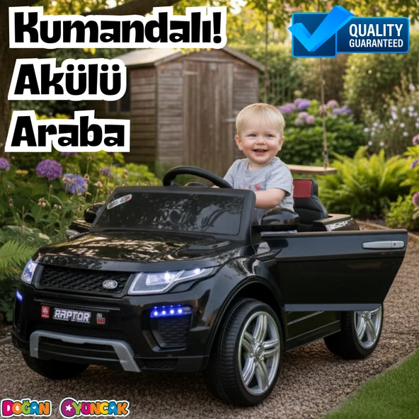 Raptor GT Siyah Uzaktan Kumandalı 4X2 12 Volt Akülü Araba - RC Land Rover Akülü Araba Range Rover ürün görseli 1