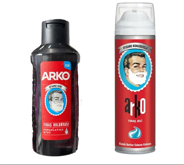 Arko 60. Yıl Özel Efsane Berber Sabunu Kokulu Tıraş Jeli 200 Ml + 255 Ml Kolonya ürün görseli 1