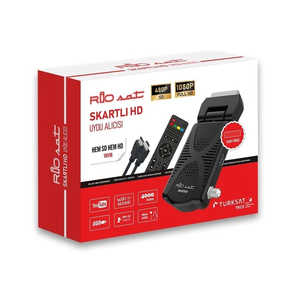 RİOSAT RHD900 DİSPLAY GÖZ HEM 1080P FULL HD HEM SCART HD UYDU ALICISI ürün görseli 1