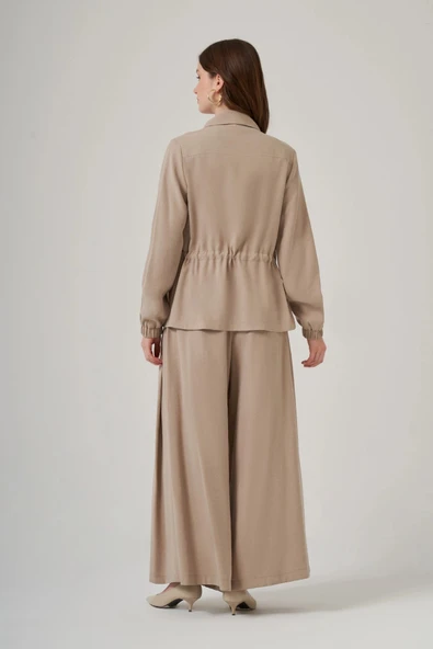 Nuss Pantolonlu Takım 1049 bej - Resim 2