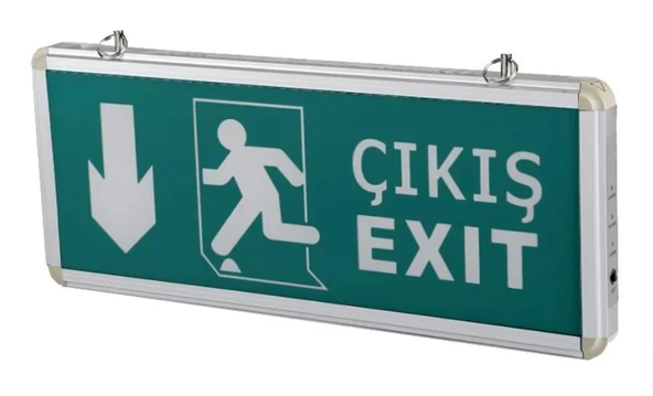 Cata 9167 Ledli Aşağı Ok Exit Çıkış Armatürü 3 Saat Akülü ürün görseli 1