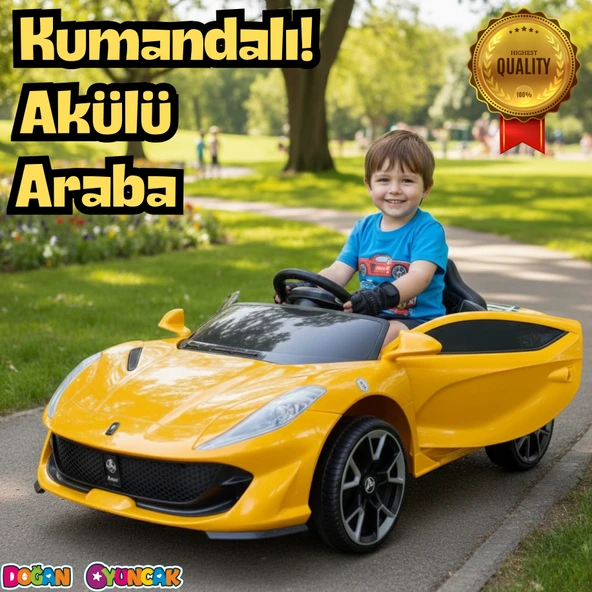 Favori GT Sarı Uzaktan Kumandalı 4X2 12 Volt Akülü Araba - RC Ferrari Akülü Araba ürün görseli 1