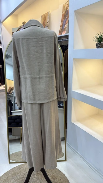 Nuss Pantolonlu Takım 1049 bej - Resim 10