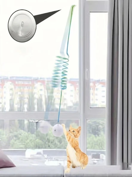 Etkileşimli Asılı Yaylı Peluş Tavşan Kedi Oltası ürün görseli 1