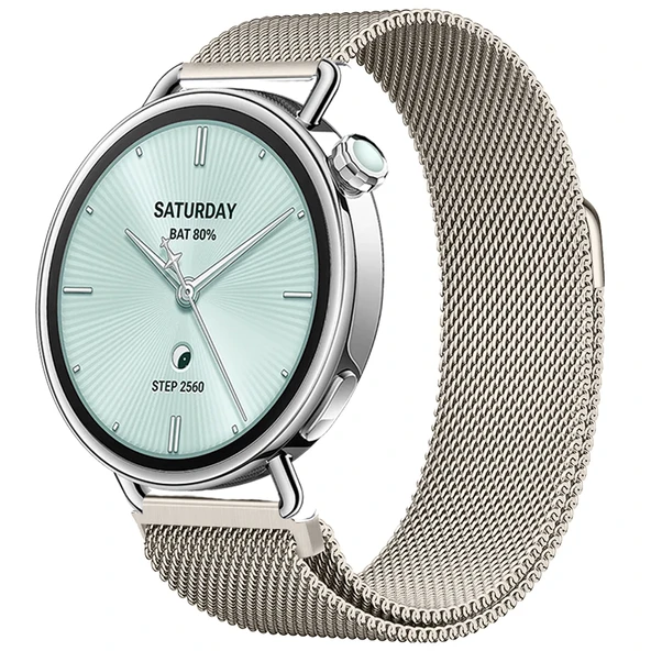 Sneezy Mi Watch S4 41mm İle Uyumlu Manyetik Milanese Loop Metal Kordon  Starlight ürün görseli 1