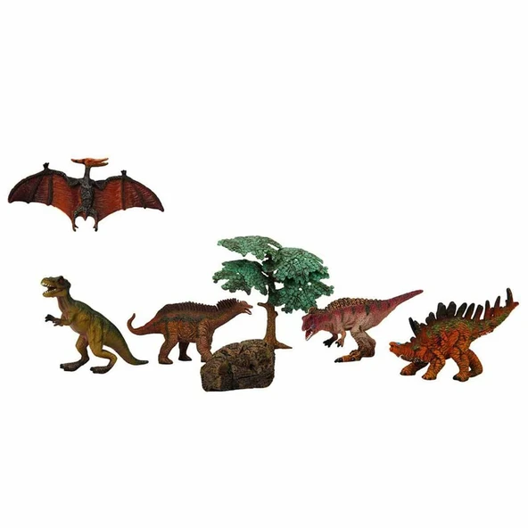 Dinozorların Dünyası 5'li Oyun Seti - Huayangosaurus Turuncu-Yeşil 26960 ürün görseli 1