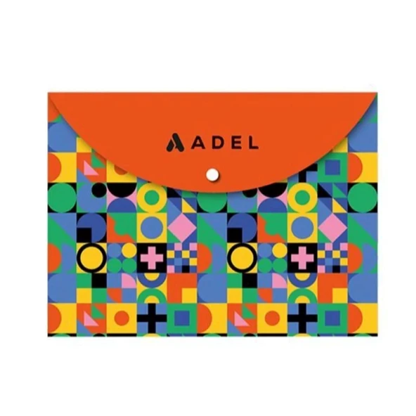 Adel A4 Desenli Çıtçıtlı Zarf Dosya-Koyu Turuncu ürün görseli 1