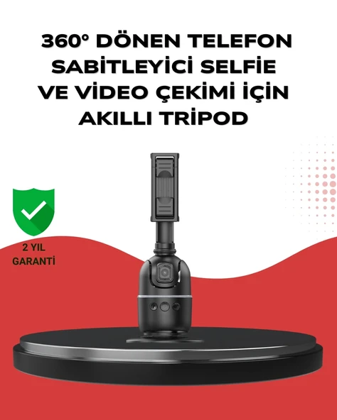 Mey İthalat® Telefon ve Kamera Uyumlu 360° Otomatik Takipli Akıllı Masa Tripodu ürün görseli 1