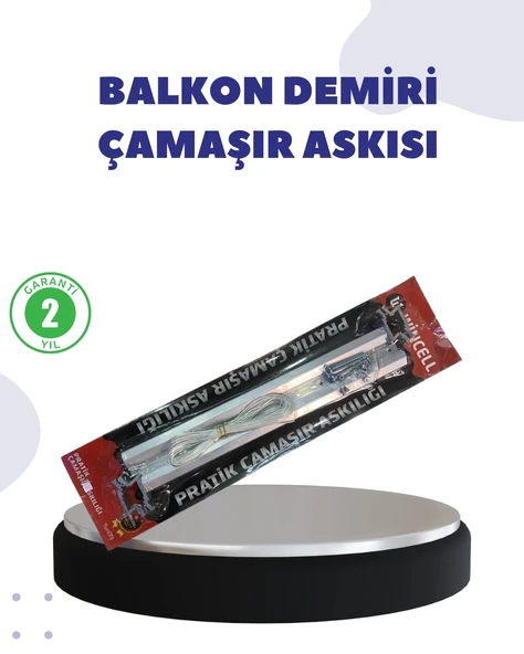 Mey İthalat® 25x60 Balkon Askılığı Kare Demir Uyumlu Hava Dayanıklı Çamaşır Askısı ürün görseli 1