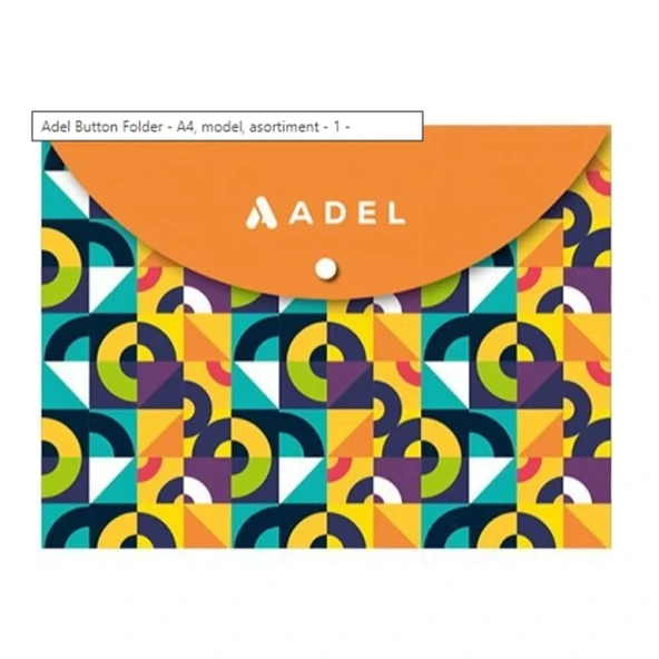Adel A4 Desenli Çıtçıtlı Zarf Dosya-Turuncu ürün görseli 1