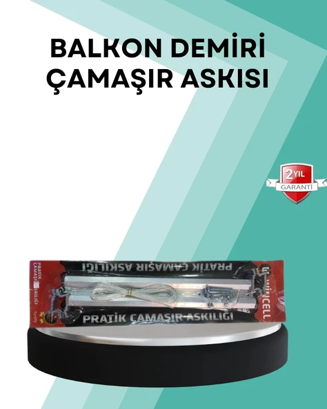 Mey İthalat® Kare Küpeşte Uyumlu Balkon Çamaşır Askısı 25x60 cm Beyaz Pratik ürün görseli 1