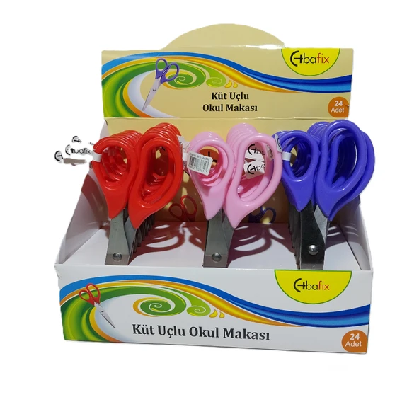 Bafix Okul Makası Küt Uçlu 13.5 Cm (24 Lü Paket) ürün görseli 1