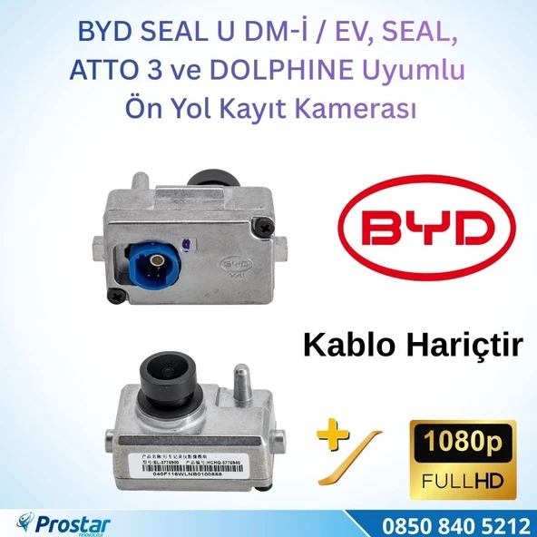BYD SEAL U DM-i / EV, SEAL, ATTO 3 ve DOLPHINE Kablo Hariç Orijinal Ön Yol Kayıt Kamerası - 1080P Full HD ürün görseli 1