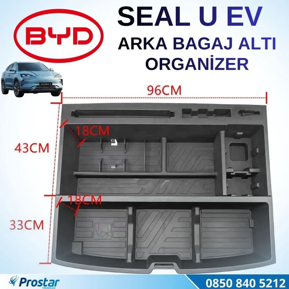 BYD SEAL U EV Arka Bagaj Altı Komple Organizeri Gizli Bölmeli Düzenleyici Seti ürün görseli 1