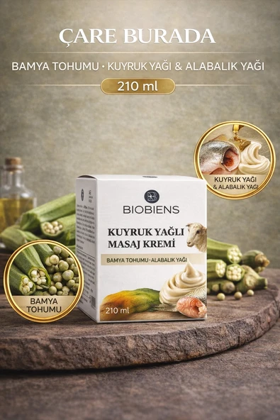 Kuyruk Yağı & Alabalık Yağı & Bamya Tohumlu Masaj Kremi 210 Ml ürün görseli 1