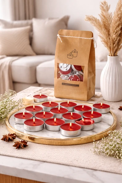 Telight/Kokusuz Tealight/25li Tealight/Doypack Paket - Resim 2
