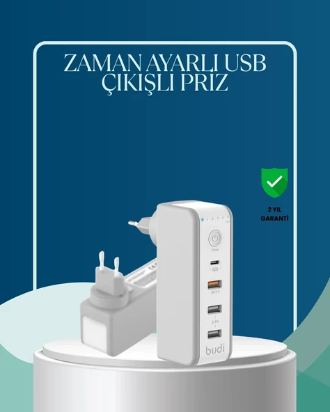 Mey İthalat® 30W Type C Şarj Cihazı Zamanlayıcılı Çok Portlu Tasarım ürün görseli 1