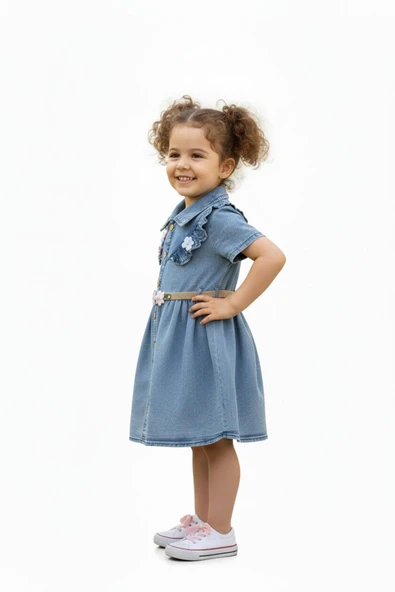 Kız Çocuk Kot Elbise BGL-ST05203 - Resim 4