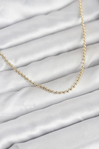 CM 14K Gold Renk Top Zincirli Model 60 cm Kadın Kolye TJ-BKO10937 ürün görseli 1