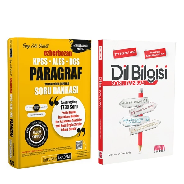 Pegem KPSS Ezberbozan Paragraf ve AKM Dil Bilgisi Soru Bankası Seti 2 Kitap ürün görseli 1
