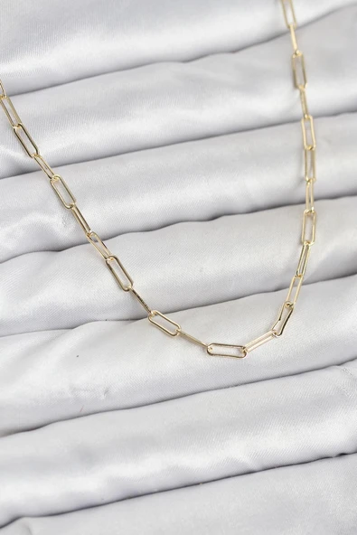 CM 14K Gold Renk Pirinç Ataç Zincir Kadın Kolye TJ-BKO10925 ürün görseli 1