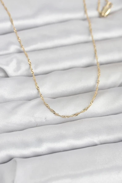 CM 14K Gold Renk Burgu Model 60 cm Kadın Kolye TJ-BKO10942 ürün görseli 1