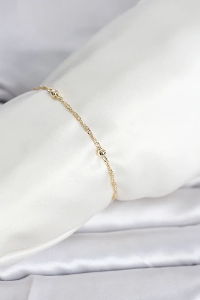 CM 14K Gold Renk Burgu Topçuk Model Kadın Bileklik TJ-BB8281 ürün görseli 1