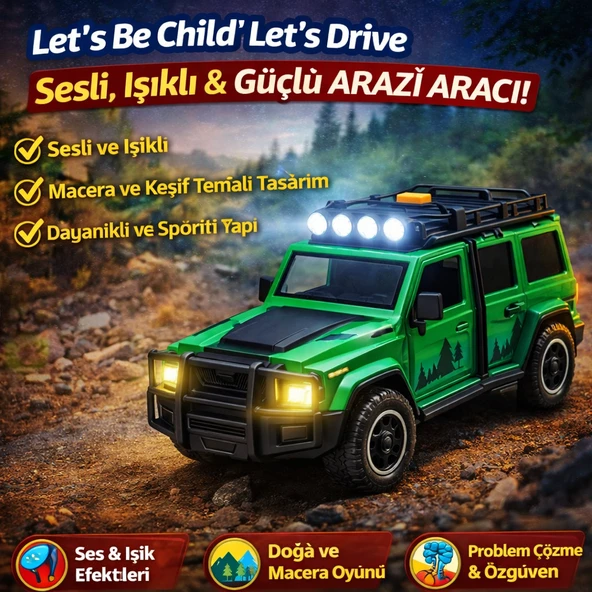 Let’s Be Child Let’s Drive Sesli ve Işıklı Arazi Aracı  Macera ve Keşif Temalı Oyuncak ürün görseli 1