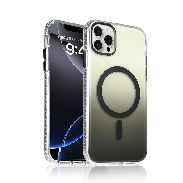 iPhone 14 Pro Max Kılıf Magsafe Şarj Özellikli Transparan Renk Geçişli Gradient Luxury Kapak ürün görseli 1