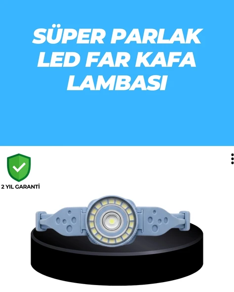 Mey İthalat® Uzun Pil Ömürlü Kamp ve Dağcılık Kafa Lambası ürün görseli 1
