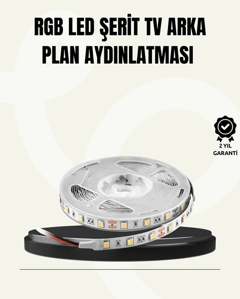 Mey İthalat® TV Arkası LED Şerit Işık Otomatik Açma Kapama Özellikli 2mt ürün görseli 1