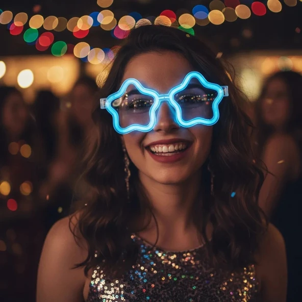 Mey İthalat® 12 Adet Yıldız Gözlük – Glow Partisi ve Etkinlik İçin ürün görseli 1