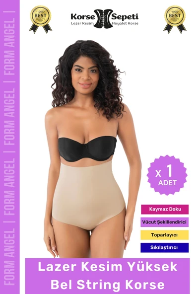 #Korse 2 Beden Küçülten İz Yapmayan Göstermeyen Lazer Kesim Yüksek Bel String Korse - 1 Adet ürün görseli 1