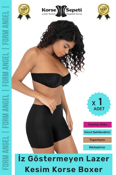 #Korse İz Göstermeyen Kaymaz Basen Toparlayıcı Şekillendiren Lazer Kesim Korse Boxer - 1 Adet ürün görseli 1