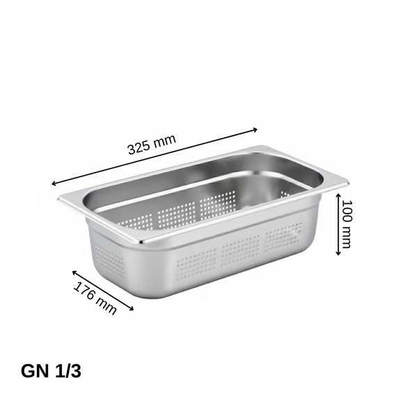 ÜRET Delikli Gastronom Küvet GN 1/3 100 mm 4 lt ürün görseli 1