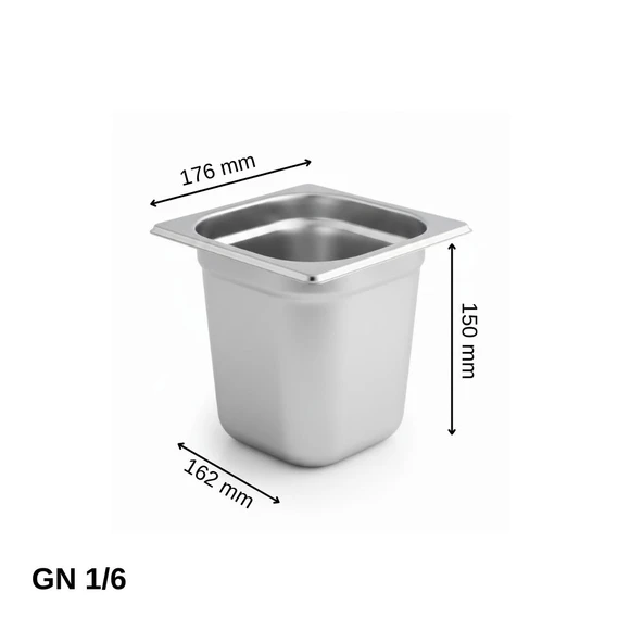 ÜRET Standart Gastronom Küvet GN 1/6 150 mm 2,4 lt ürün görseli 1