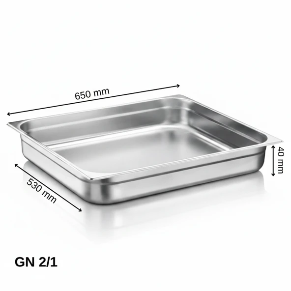 ÜRET Standart Gastronom Küvet GN 2/1 40 mm 10 lt ürün görseli 1