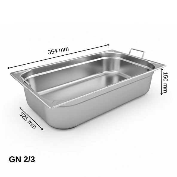 ÜRET Saplı Gastronom Küvet GN 2/3 150 mm 13 lt ürün görseli 1