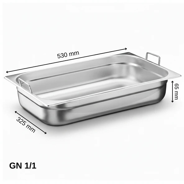 ÜRET Saplı Gastronom Küvet GN 1/1 65 mm 9 lt ürün görseli 1