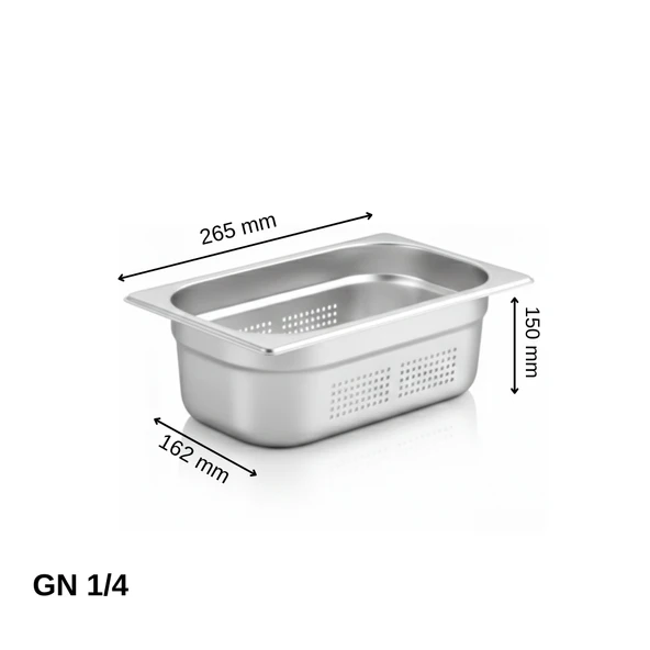 ÜRET Delikli Gastronom Küvet GN 1/4 150 mm 4 lt ürün görseli 1