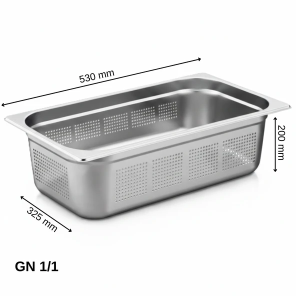 ÜRET Delikli Gastronom Küvet GN 1/1 200 mm 28 lt ürün görseli 1