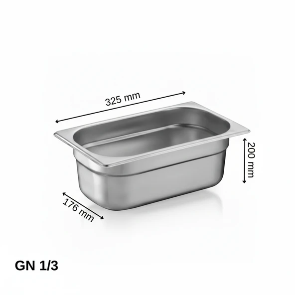 ÜRET Standart Gastronom Küvet GN 1/3 200 mm 7,8 lt ürün görseli 1
