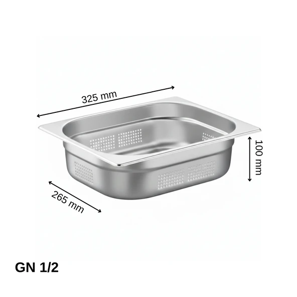 ÜRET Delikli Gastronom Küvet GN 1/2 100 mm 6,5 lt ürün görseli 1