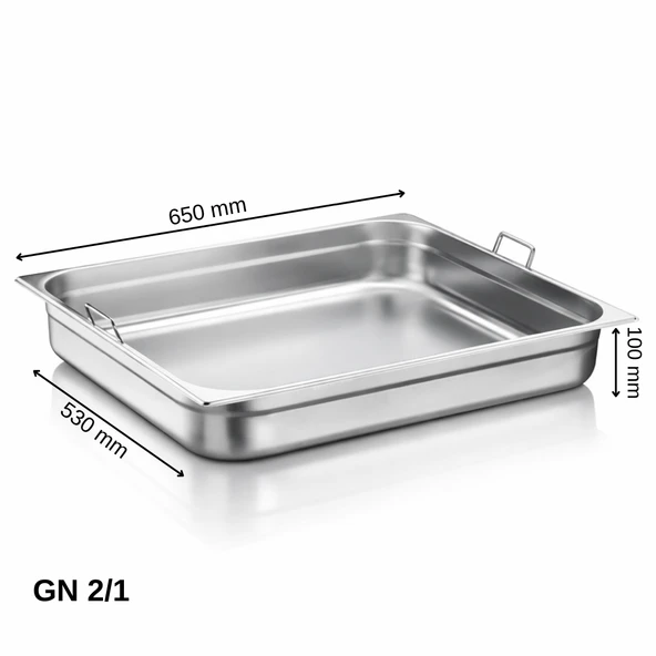 ÜRET Saplı Gastronom Küvet GN 2/1 100 mm 28,5 lt ürün görseli 1