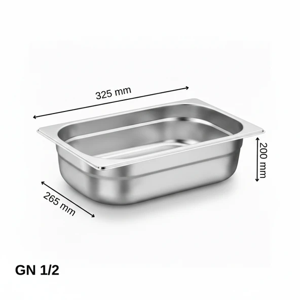 ÜRET Standart Gastronom Küvet GN 1/2 200 mm 12,5 lt ürün görseli 1