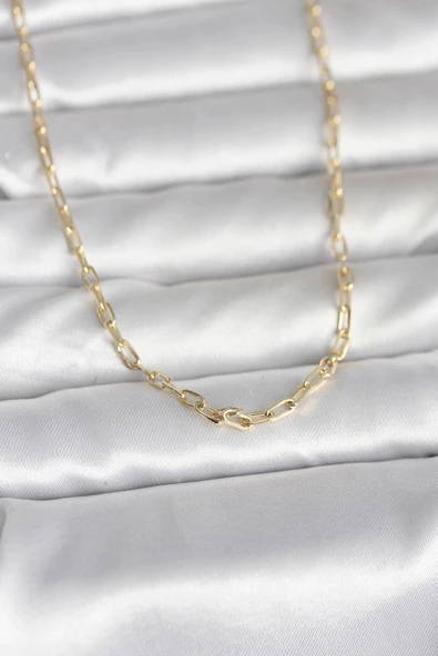 Mey İthalat® CM 14K Gold Renk Ataç Zincir Model 60 cm Kadın Kolye ürün görseli 1