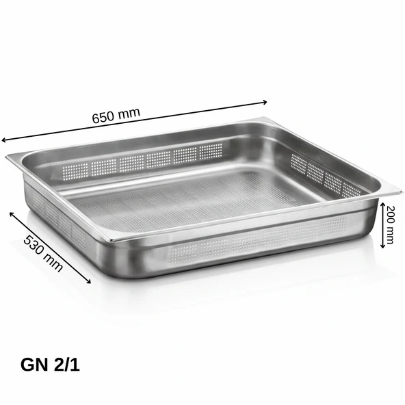 ÜRET Delikli Gastronom Küvet GN 2/1 200 mm 57,5 lt ürün görseli 1
