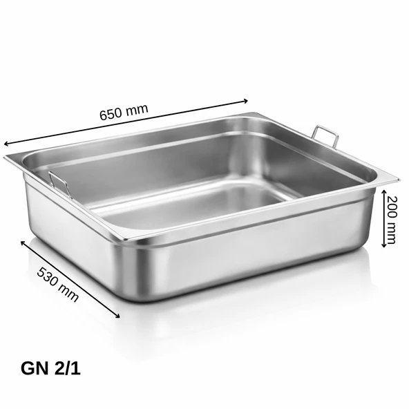 ÜRET Saplı Gastronom Küvet GN 2/1 200 mm 57,5 lt ürün görseli 1