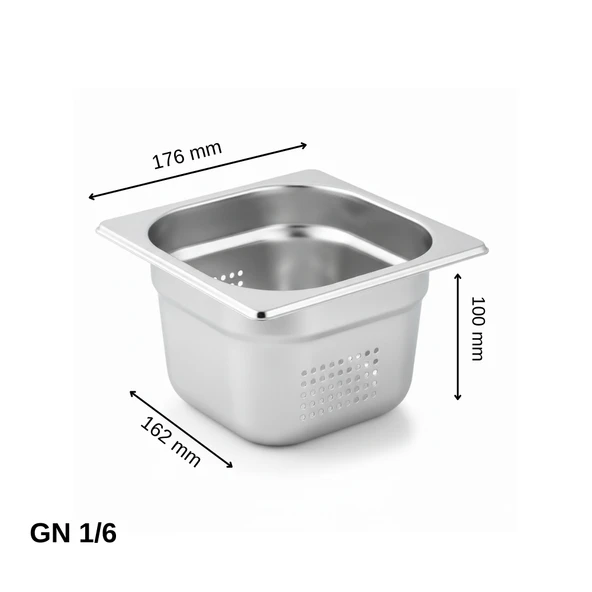 ÜRET Delikli Gastronom Küvet GN 1/6 100 mm 1,6 lt ürün görseli 1